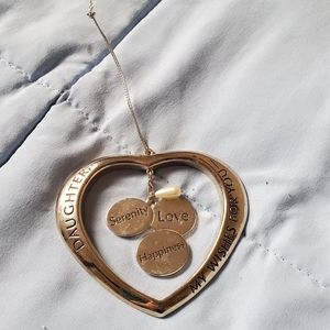Heart-shaped 'Daughter' Silver Ornament